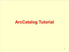 Bài giảng Arccatalog tutorial