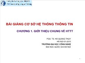 Bài giảng cơ sở hệ thống thông tin - Chương 1: Giới thiệu chung về hệ thống thông tin