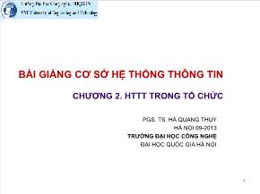 Bài giảng cơ sở hệ thống thông tin - Chương 2; Hệ thống thông tin trong tổ chức