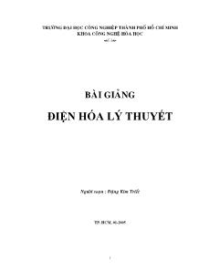 Bài giảng Điện hóa lý thuyết