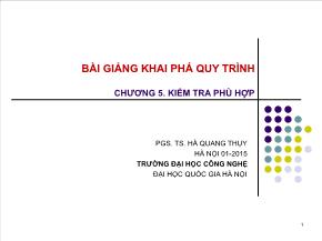 Bài giảng khai phá quy trình - Chương 5: Kiểm tra phù hợp