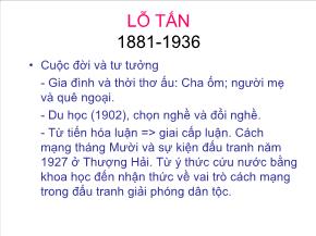 Bài giảng Lỗ tấn 1881 - 1936