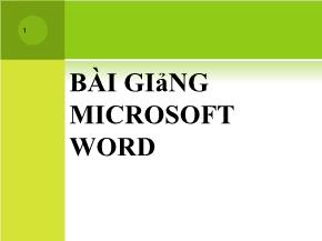 Bài giảng Microsoft Word