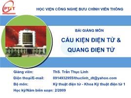 Bài giảng môn cấu kiện điện tử và quang điện tử