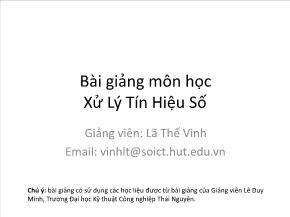 Bài giảng môn học Xử lý tín hiệu số