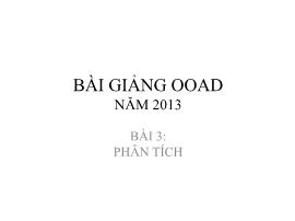 Bài giảng Ooad năm 2013 - Bài 3: Phân tích