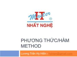 Bài giảng Phương thức/hàm method