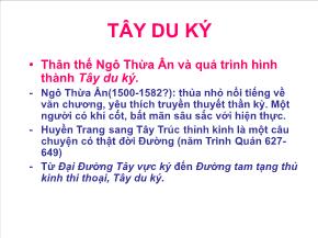 Bài giảng Tây du ký