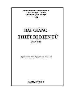 Bài giảng Thiết bị điện tử