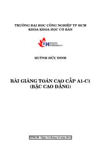 Bài giảng Toán cao cấp A1 - C1 (bậc cao đẳng)