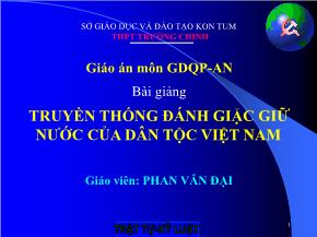 Bài giảng Truyền thống đánh giặc giữ nước của dân tộc Việt Nam