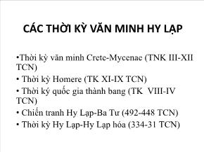 Các thời kỳ văn minh Hy Lạp