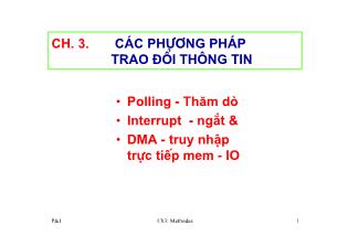 Cấu trúc máy tính - Chương 3: Các phương pháp trao đổi thông tin