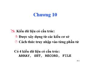 Cơ sở dữ liệu - Kiểu dữ liệu có cấu trúc: kiểu mảng