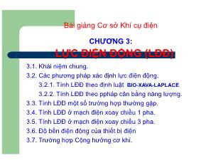 Cơ sở khí cụ điện - Chương 3: Lực điện động (lđđ)