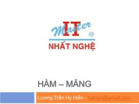 Công nghệ thông tin - Hàm – mảng