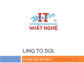 Công nghệ thông tin - Linq to sql