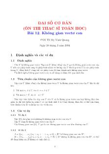 Đại số cơ bản - Bài 12: Không gian vectơ con