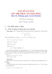 Đại số cơ bản - Bài 18: Không gian vectơ Euclide