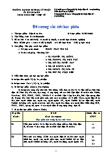 Đề cương chi tiết học phần