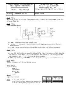 Đề thi môn: Điện tử số