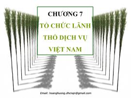 Địa lý kinh tế Việt Nam - Chương 7: Tổ chức lãnh thổ dịch vụ Việt Nam