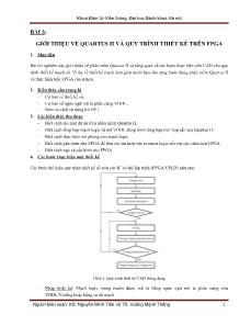 Điện, điện tử - Bài 3: Giới thiệu về quartus II và quy trình thiết kếtrên fpga