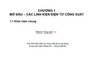 Điện, điện tử - Mở đầu – Các linh kiện điện tửcông suất