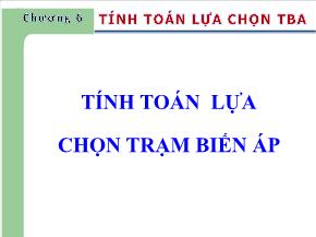 Điện, điện tử - Tính toán lựa chọn trạm biến áp