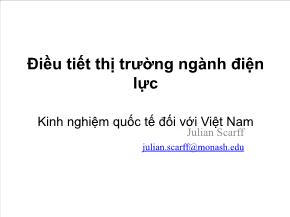 Điều tiết thị trường ngành điện lực