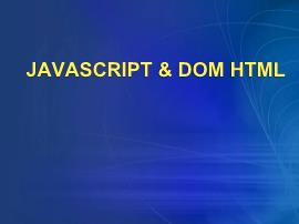 Giáo trình Javascript & dom html