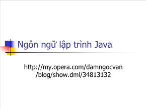 Giáo trình Ngôn ngữ lập trình Java