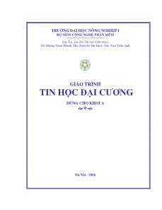 Giáo trình tin học ðại cương