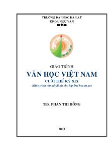 Giáo trình văn học Việt Nam cuối thế kỷ XIX