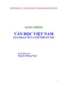Giáo trình văn học Việt Nam giai đoạn nửa cuối thế kỷ XIX