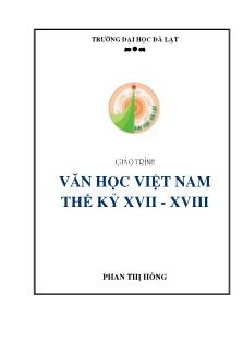 Giaùo trình văn học Việt Nam thế kỷ XVII - XVIII