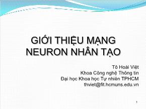 Giới thiệu mạng neuron nhân tạo