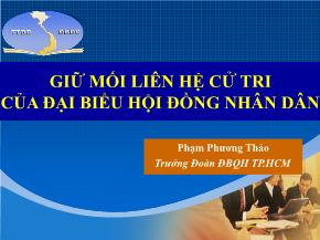 Giữ mối liên hệ cử tri của đại biểu hội đồng nhân dân