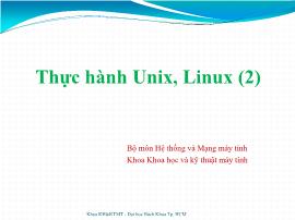 Hệ thống và Mạng máy tính - Thực hành Unix, Linux
