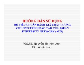 Hướng dẫn sử dụng bộ tiêu chuẩn đánh giá chất lượng chương trình đào tạo của Asean university network (aun)