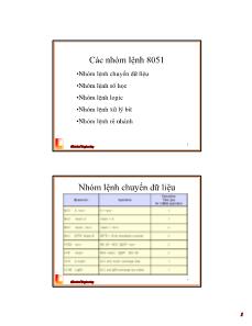 Kĩ thuật điện tử - Các nhóm lệnh 8051