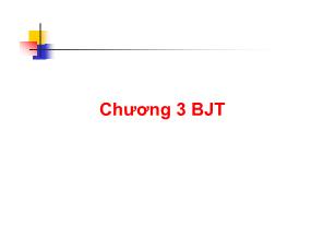 Kĩ thuật điện tử - Chương 3: BJT