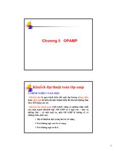 Kĩ thuật điện tử - Chương 5: Opamp