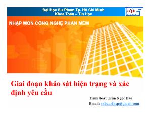 Kĩ thuật lập trình - Giai đoạn khảo sát hiện trạng và xác định yêu cầu định yêu cầu