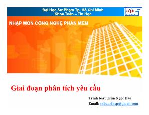 Kĩ thuật lập trình - Giai đoạn phân tích yêu cầu