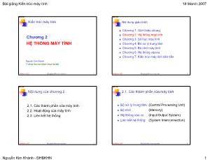 Kiến trúc máy tính - Chương 2: Hệ thống máy tính