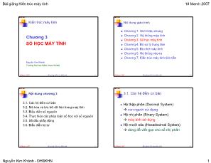 Kiến trúc máy tính - Chương 3: Số học máy tính