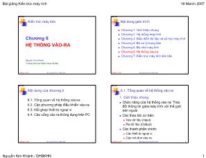 Kiến trúc máy tính -  Chương 6: Hệ thống vào - Ra