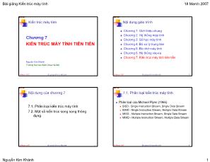 Kiến trúc máy tính -  Chương 7: Kiến trúc máy tính tiên tiến
