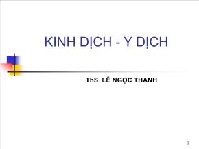 Kinh dịch - Y dịch